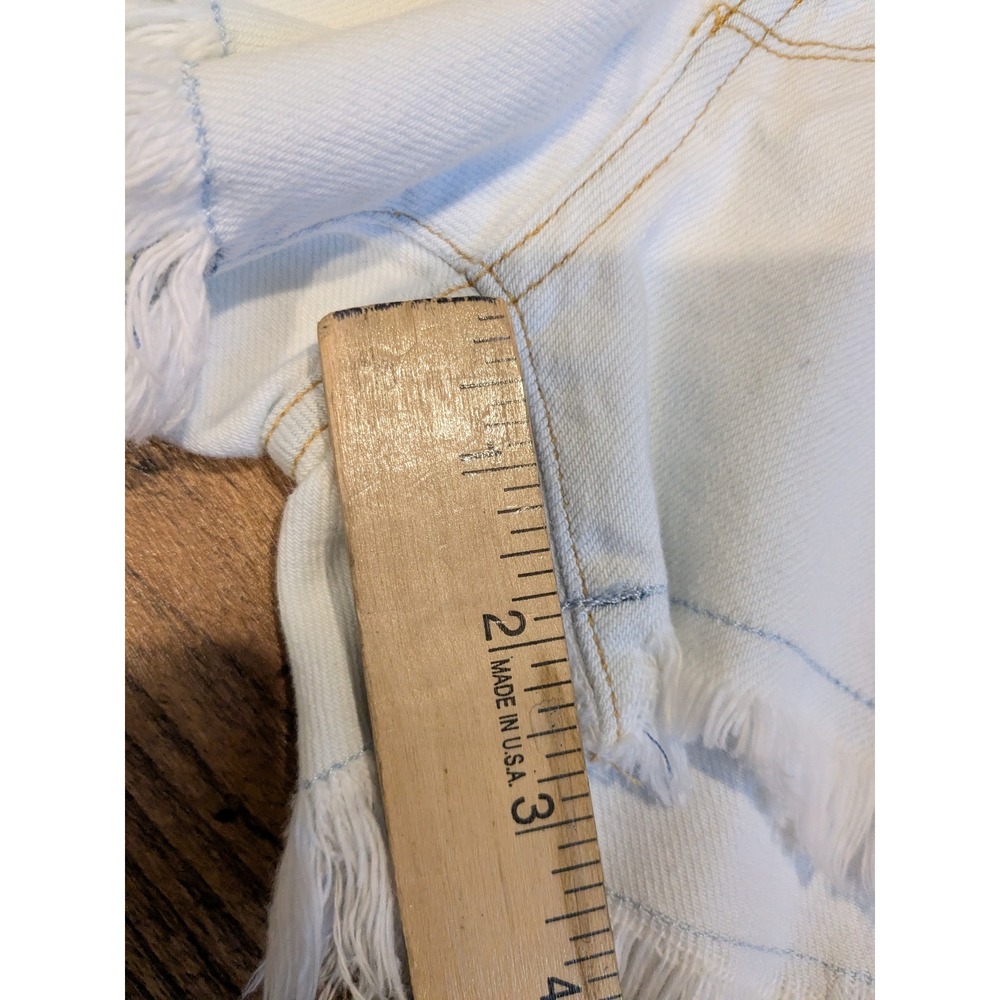 NWT Golden Goose White Denim Cut Off‎ Frayed Hem Shorts Made Italy Sz 28 Fits 32 - Picture 13 of 13